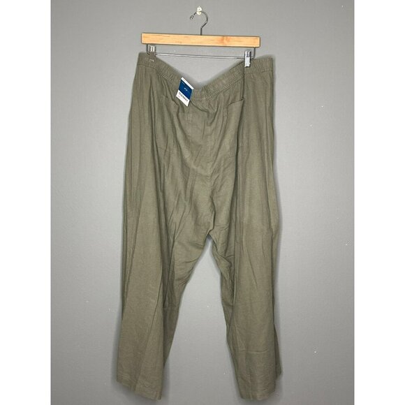 Old Navy High Rise Plus Size XXL Pull-On Linen Blend Crop Pants Pockets - Picture 2 of 15